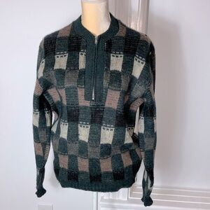 Rare Vintage Sportswear by Revere Wool Checkerboard Sweater Size Large